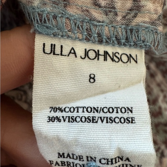 NWOT Ulla Johnson Manet Cotton Ruffle Floral Blouse Aegean Blue Sz 8 Medium - Picture 15 of 15